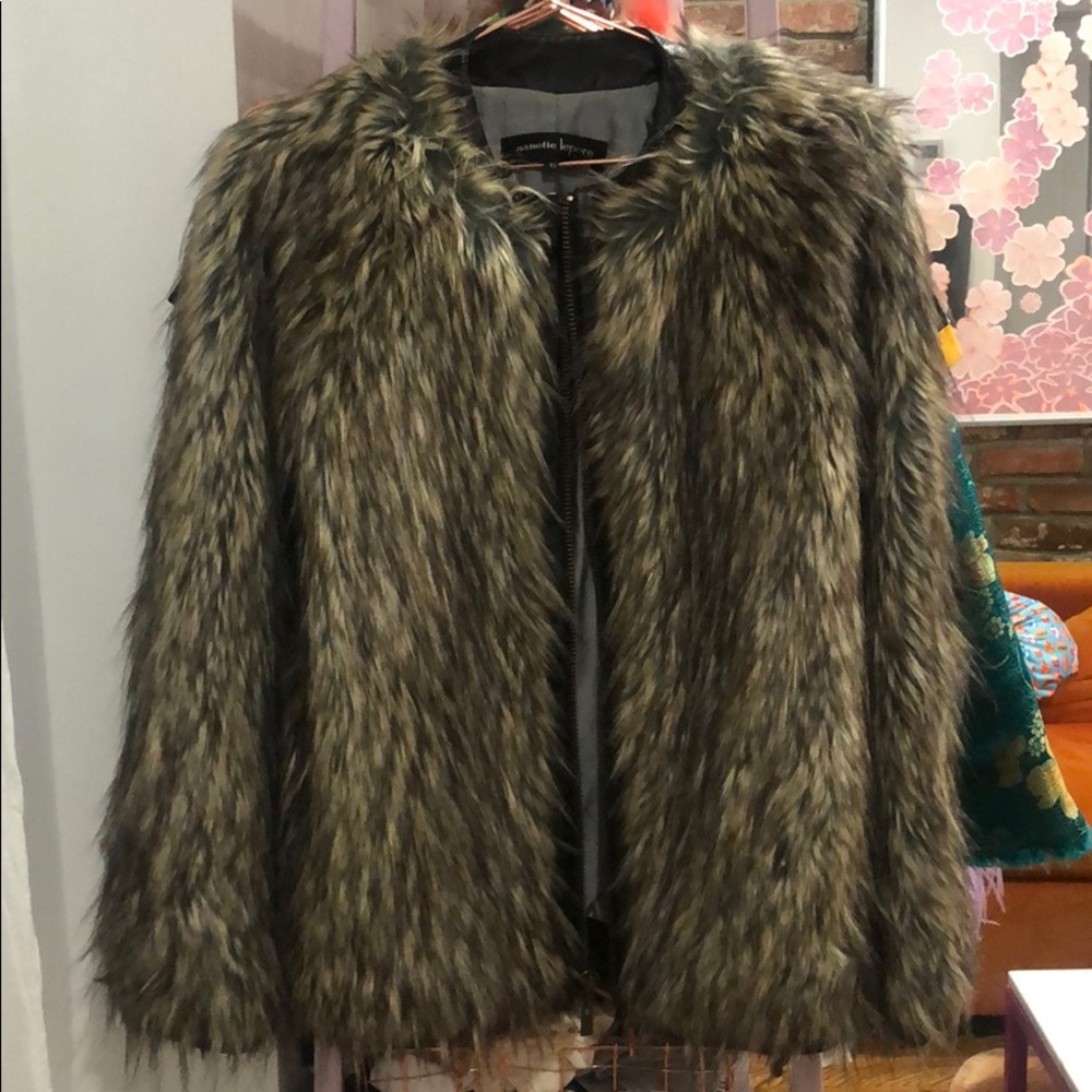 nanette lepore faux fur jacket